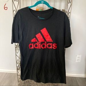 Adidas Red Logo Black Tee